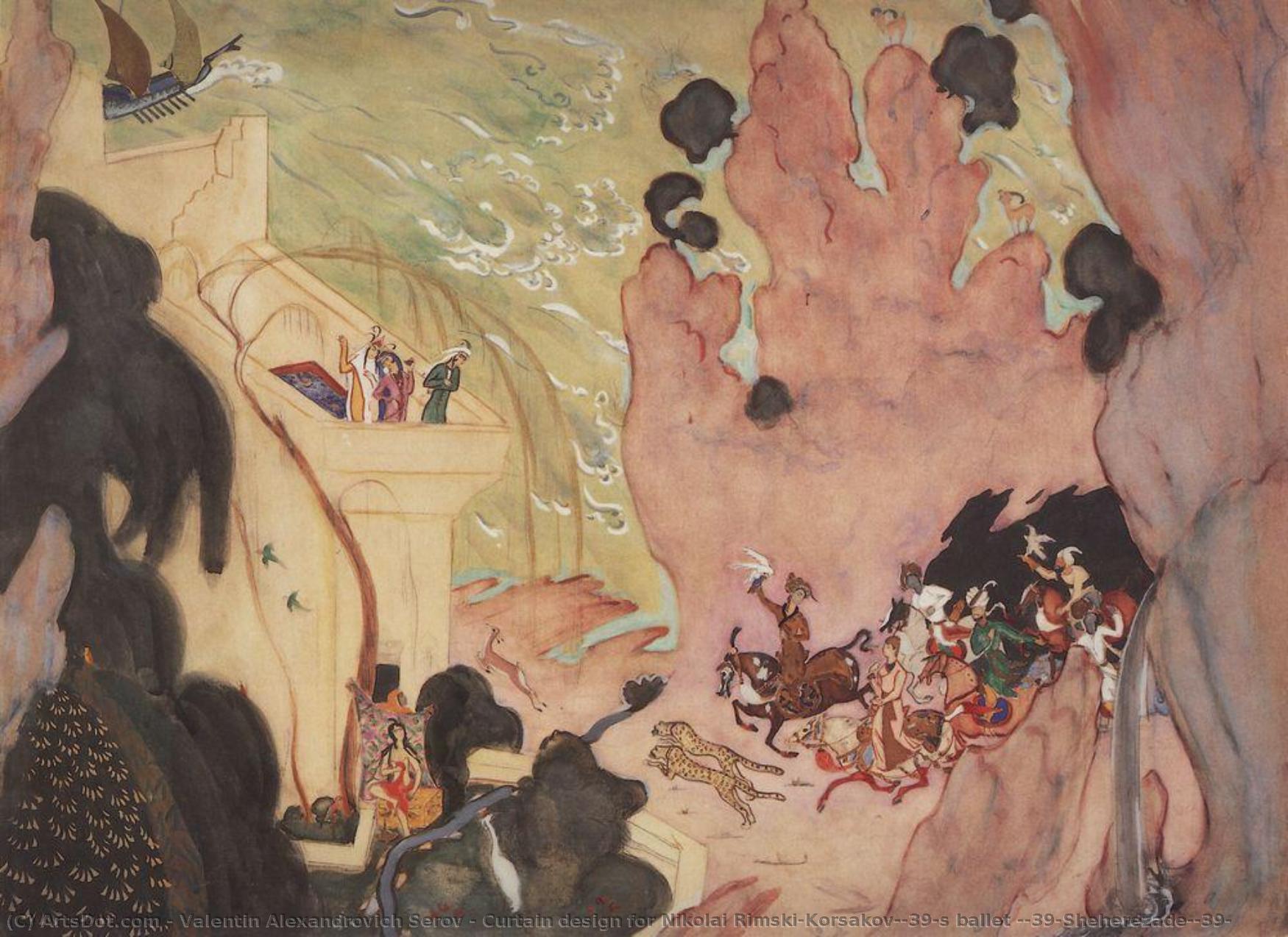 Curtain Design For Nikolai Rimski-korsakov's Ballet 'sheherezade' — Valentin Alexandrovich Serov