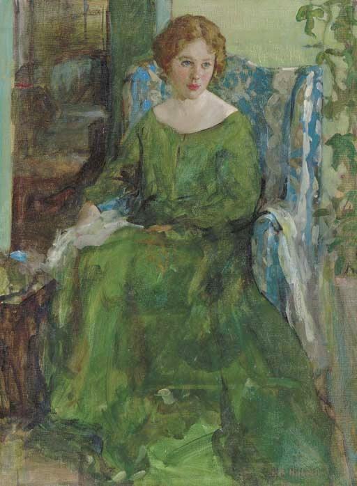 Girl In A Green Dress — Henry Salem Hubbell