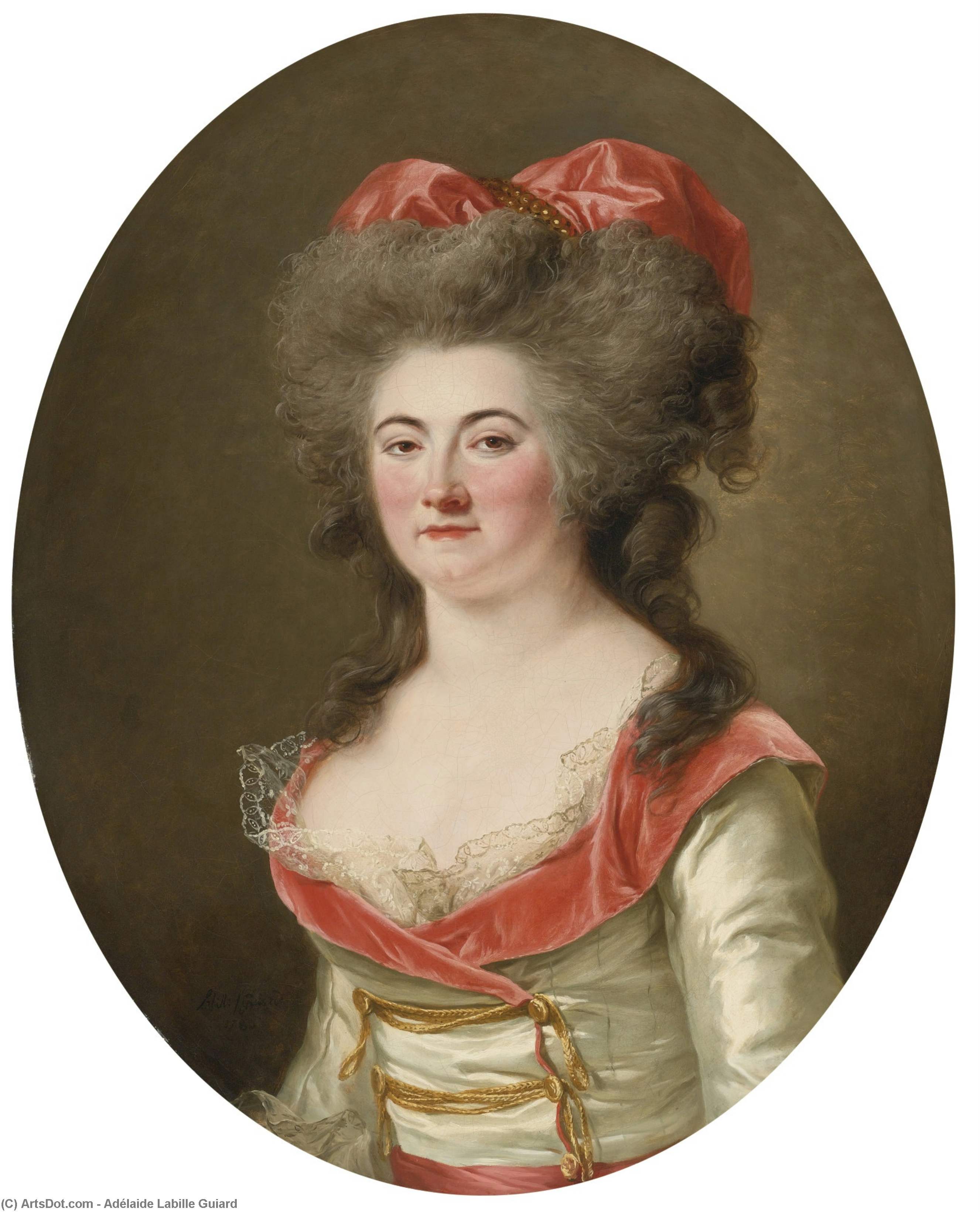 Portrait Of A Lady, Half Length, Wearing A Pink Dress — Adélaide Labille Guiard