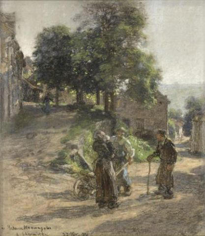 Paysans Discutant À Mont Saint Père — Léon Augustin L'hermitte