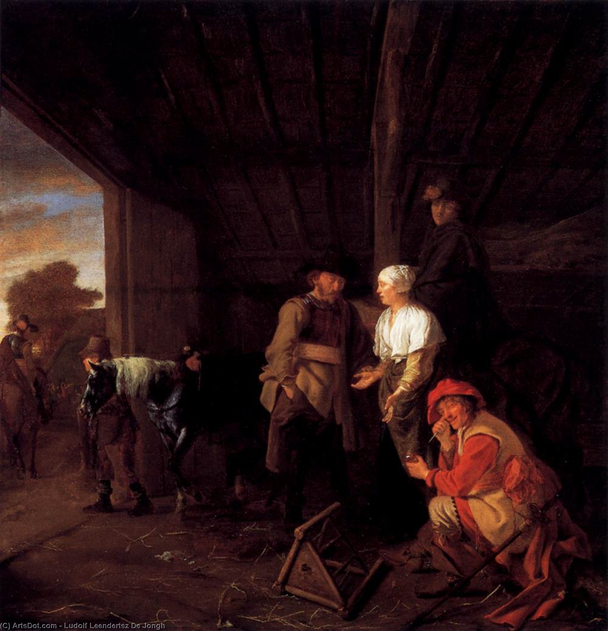 Paying The Hostess — Ludolf Leendertsz De Jongh
