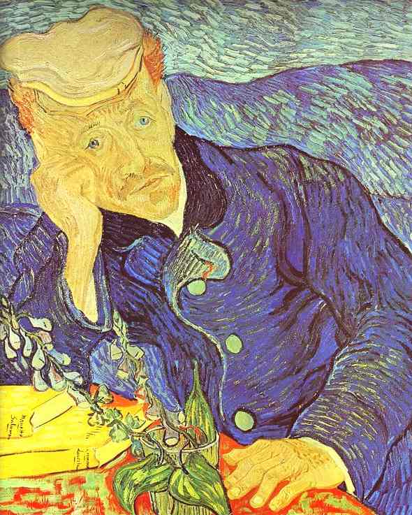 Porträt Von Dr. Gachet Sitzend Am Tisch — Vincent Willem Van Gogh