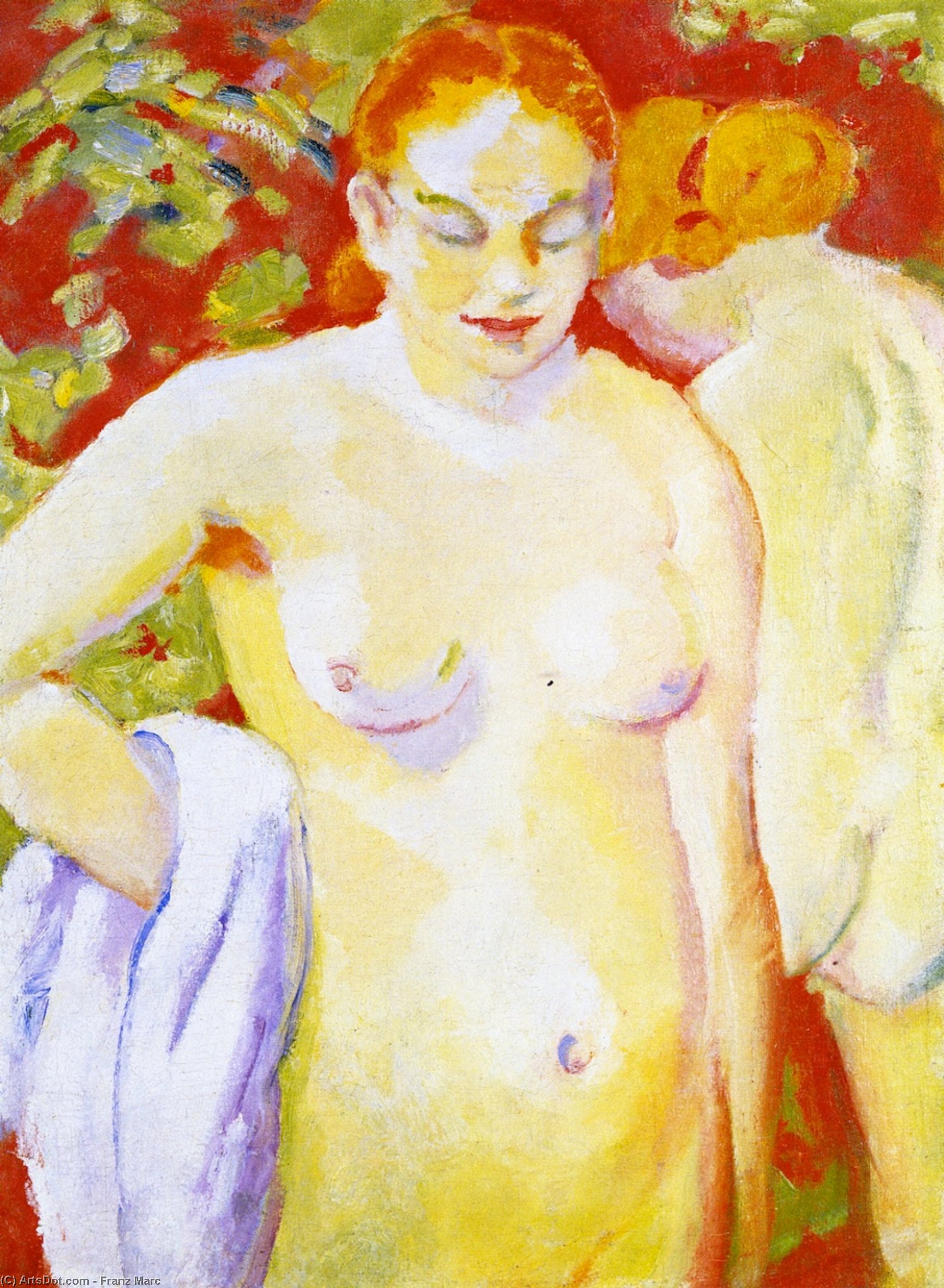 Nudes On Vermilion (sketch) — フランツ・マルク