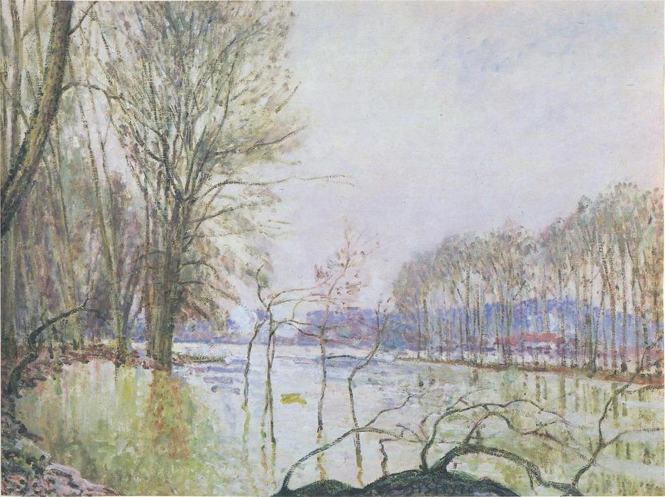 The Banks Of The Seine In Autumn Flood — Alfred Sisley