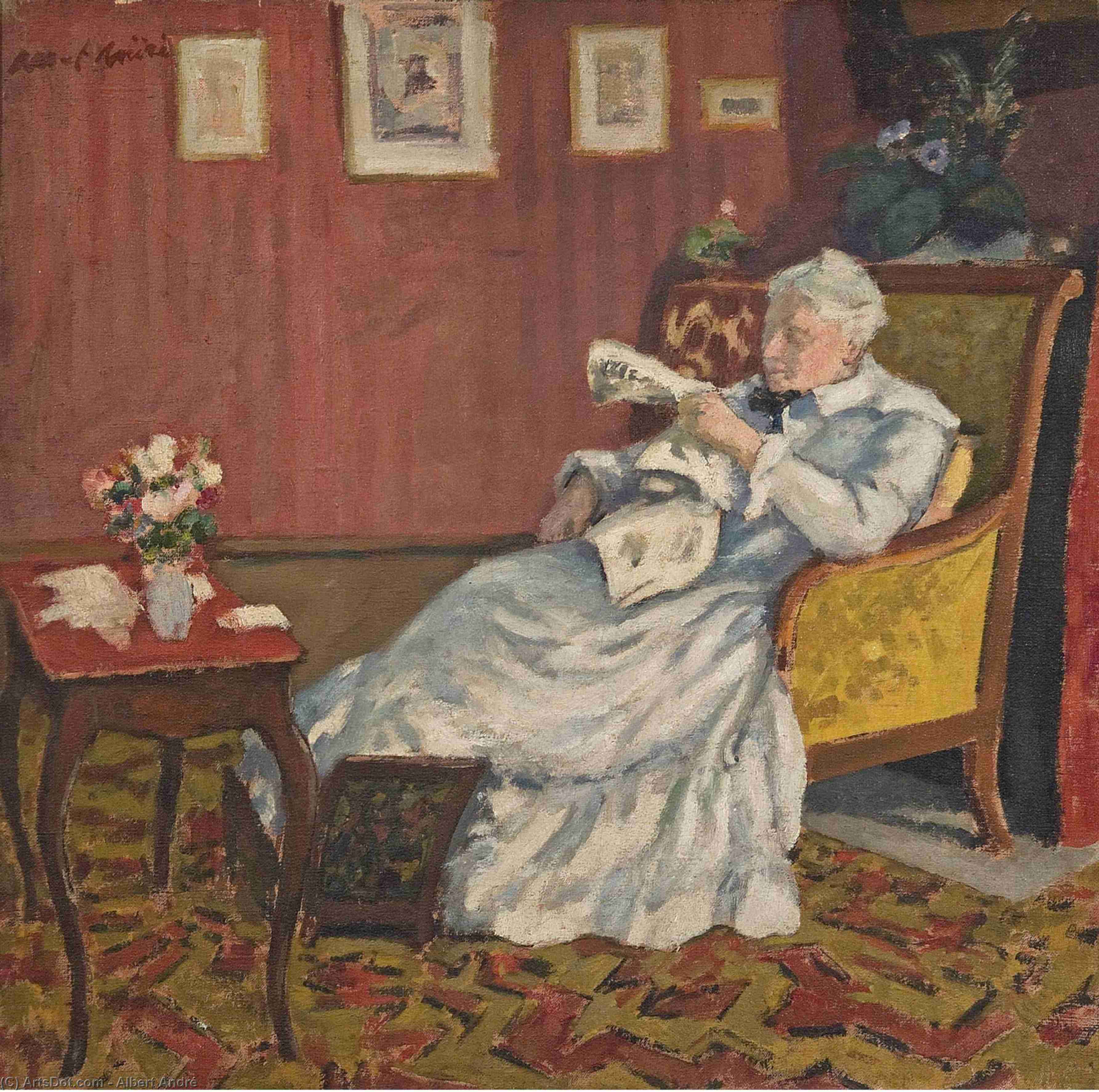 Old Lady In White Seated, (1912) — Albert André