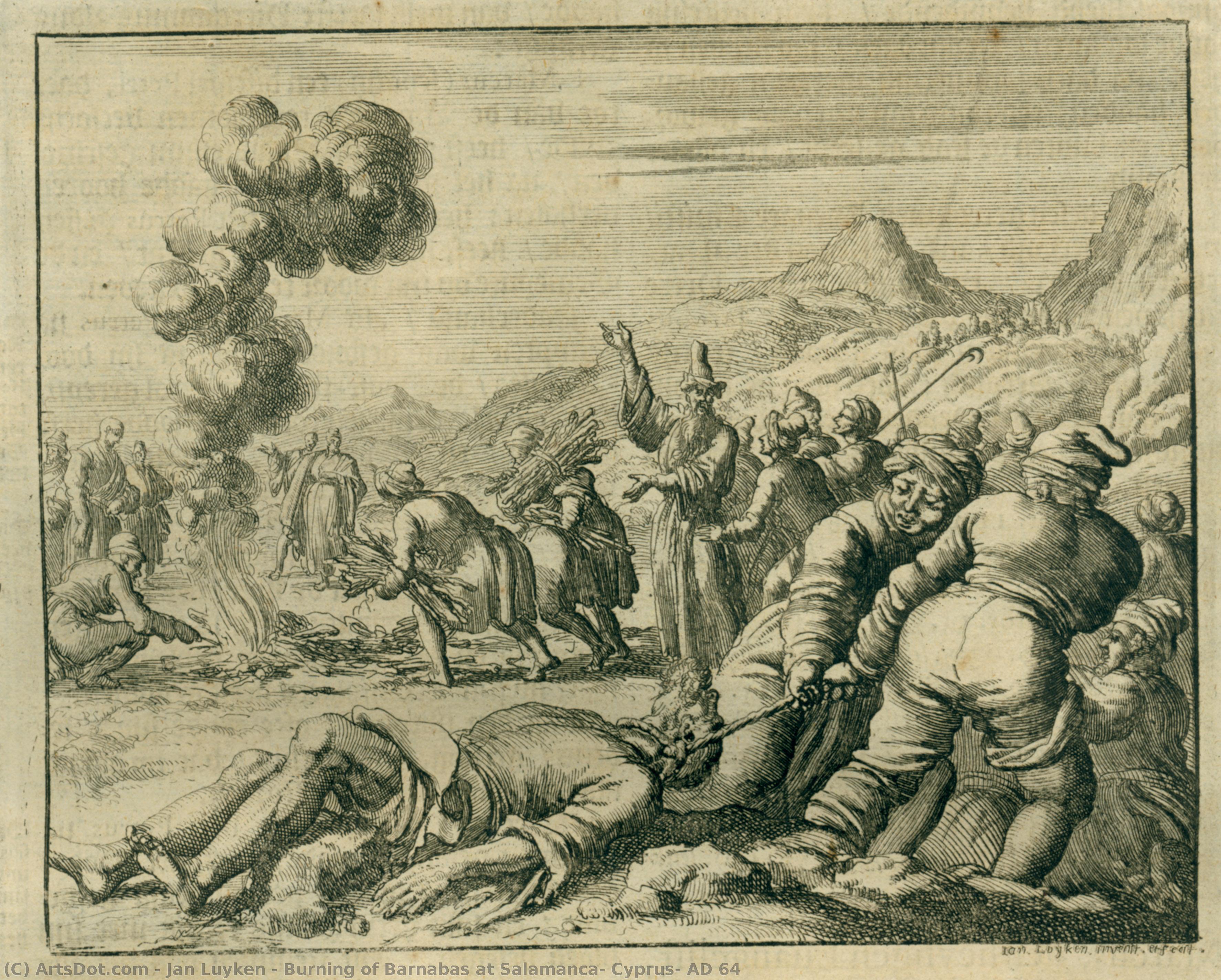 Burning Of Barnabas At Salamanca, Cyprus, Ad 64 — Jan Luyken