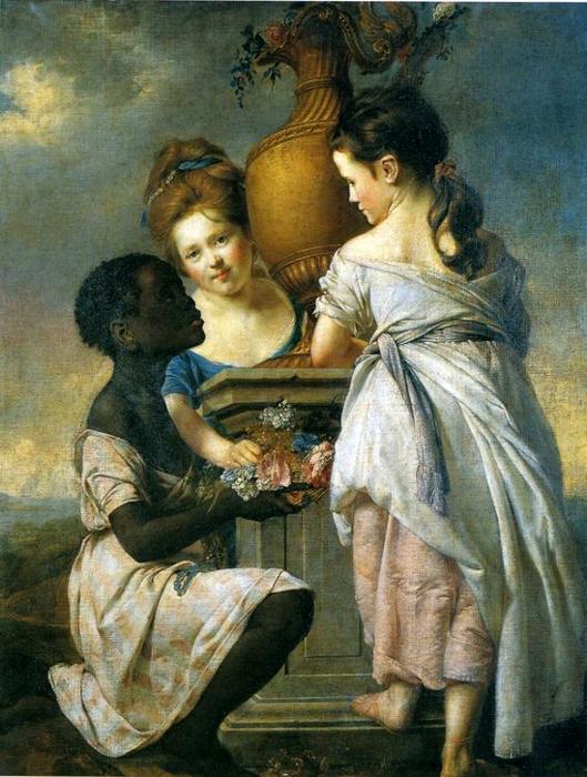 A Conversation Of Girls (two Girls With Their Black Servant) — Joseph Wright Of Derby