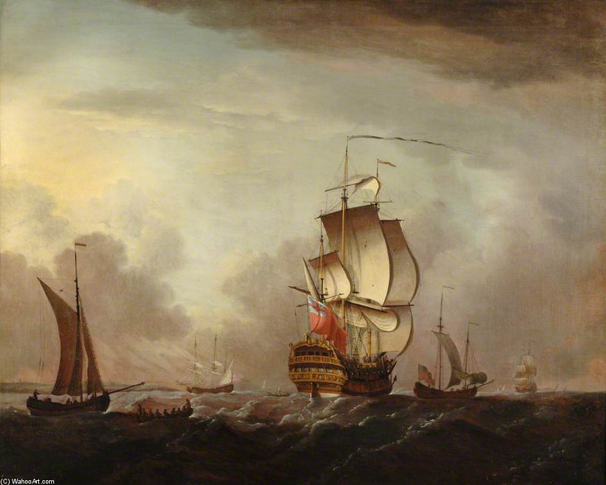 Shipping Off The Isle Of Wight — Francis Swaine
