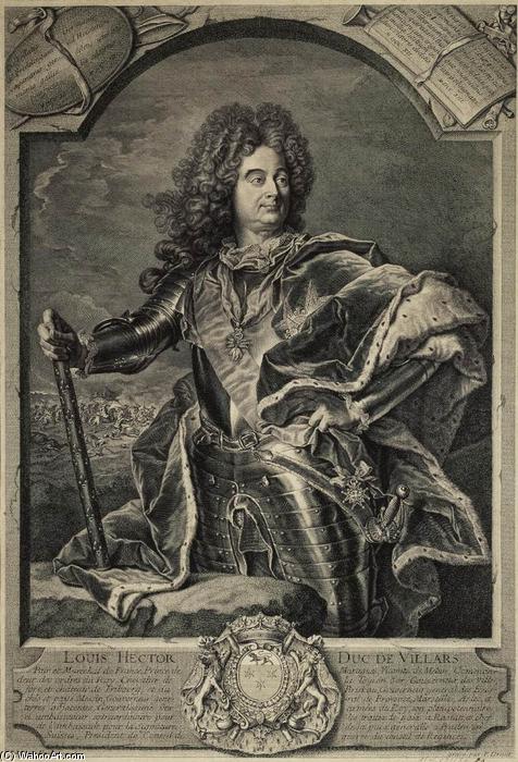 Portrait Of Louis Hector, Duc De Villars, Marshal Of France — Pierre Drevet