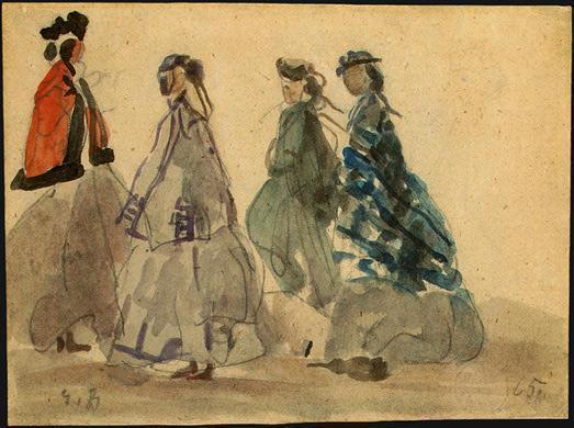 Four Women At Trouville — Eugène Louis Boudin