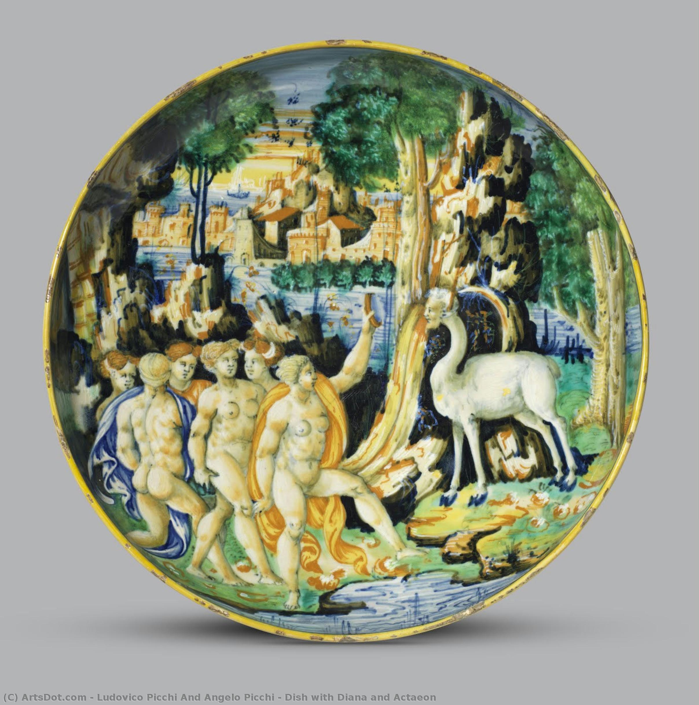 Dish With Diana And Actaeon — Ludovico Picchi And Angelo Picchi