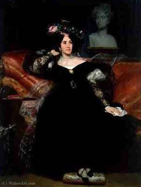 Portrait Of Madame Jules Antoine Droz — Eugene Francois Marie Joseph Deveria