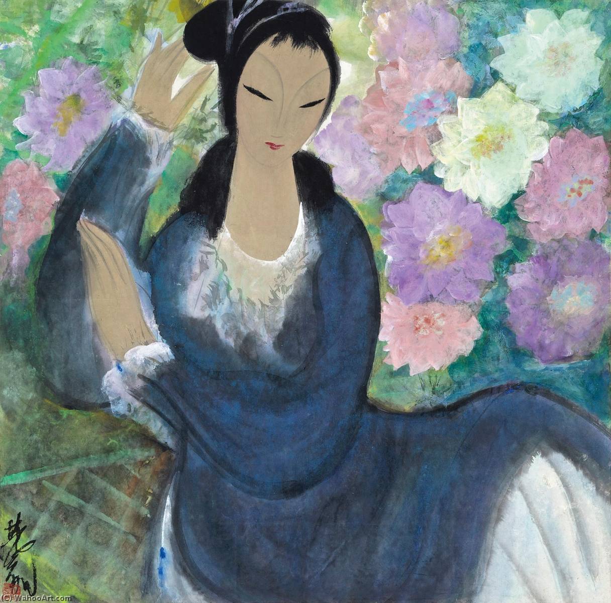 Lady In The Garden — Lin Fengmian Flying Geese Over The Lotus Pond