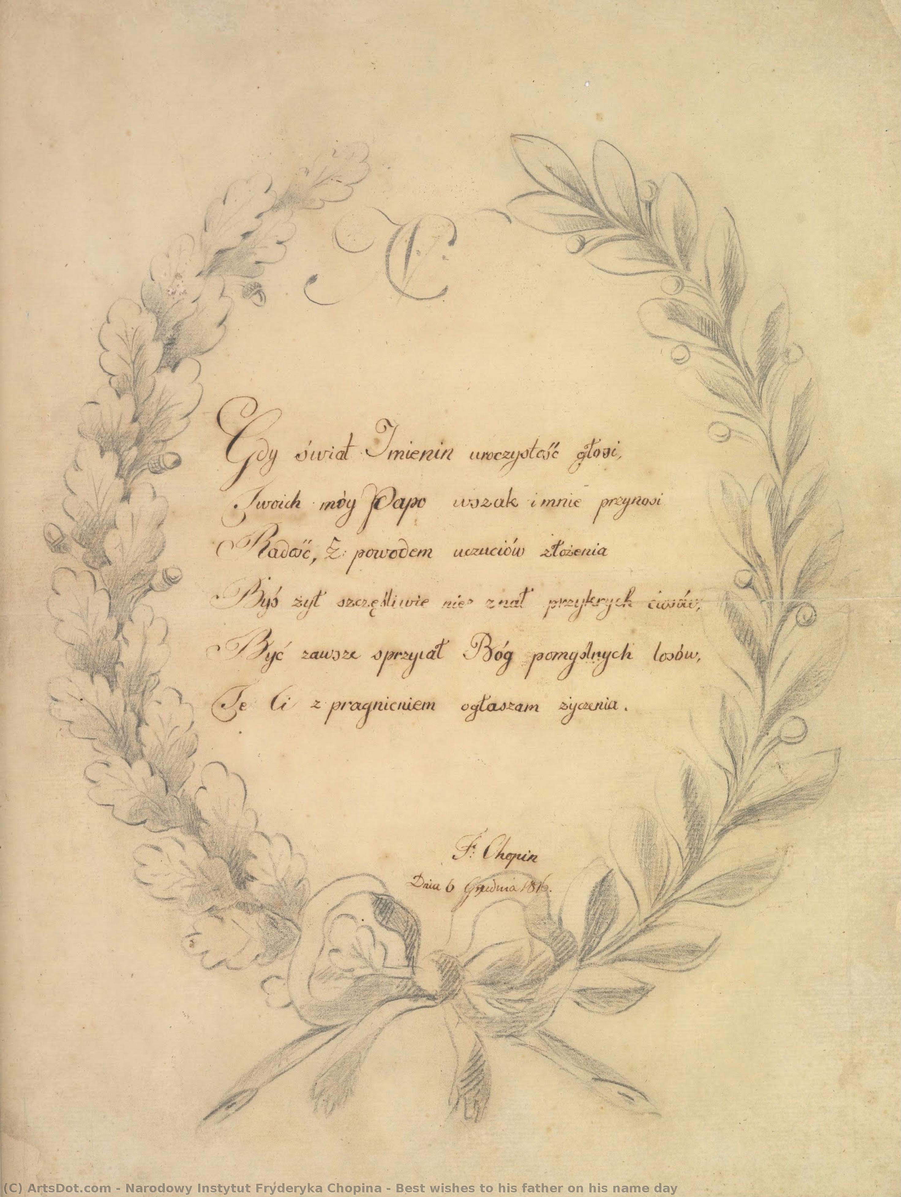 Best Wishes To His Father On His Name Day — Narodowy Instytut Fryderyka Chopina