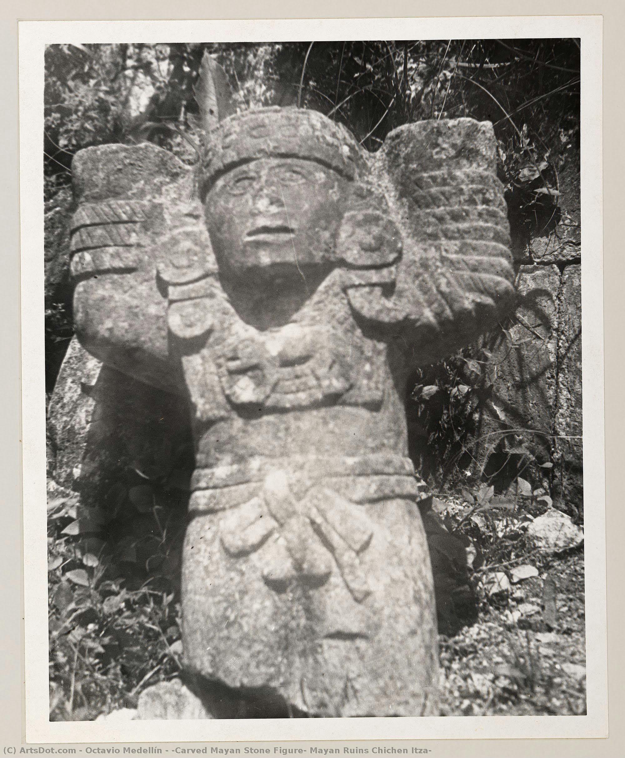 [carved Mayan Stone Figure, Mayan Ruins Chichen Itza] — Oktavio Medeljin