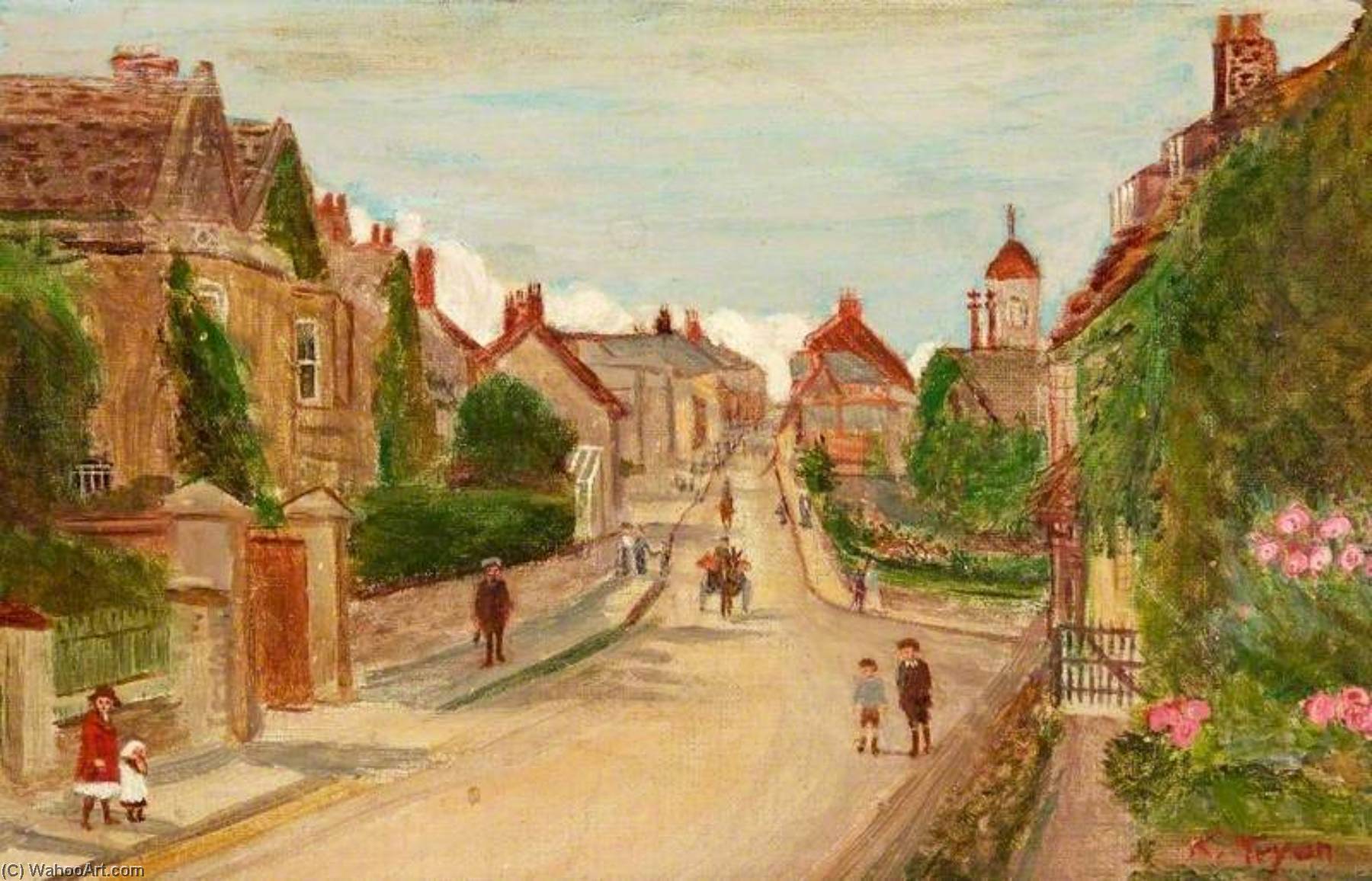 Marlborough Road Looking Towards The High Street, Swindon, Wiltshire, 1911 — Kate Allen Tryon
