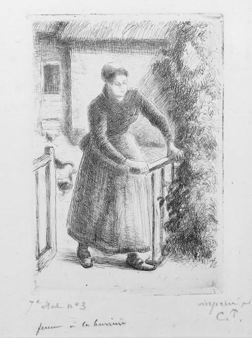 Femme À La Barrière — Camille Pissarro