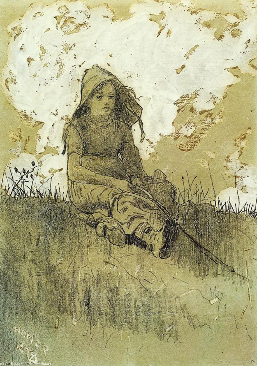 Girl In A Sunbonnet — Винслоу Хомер