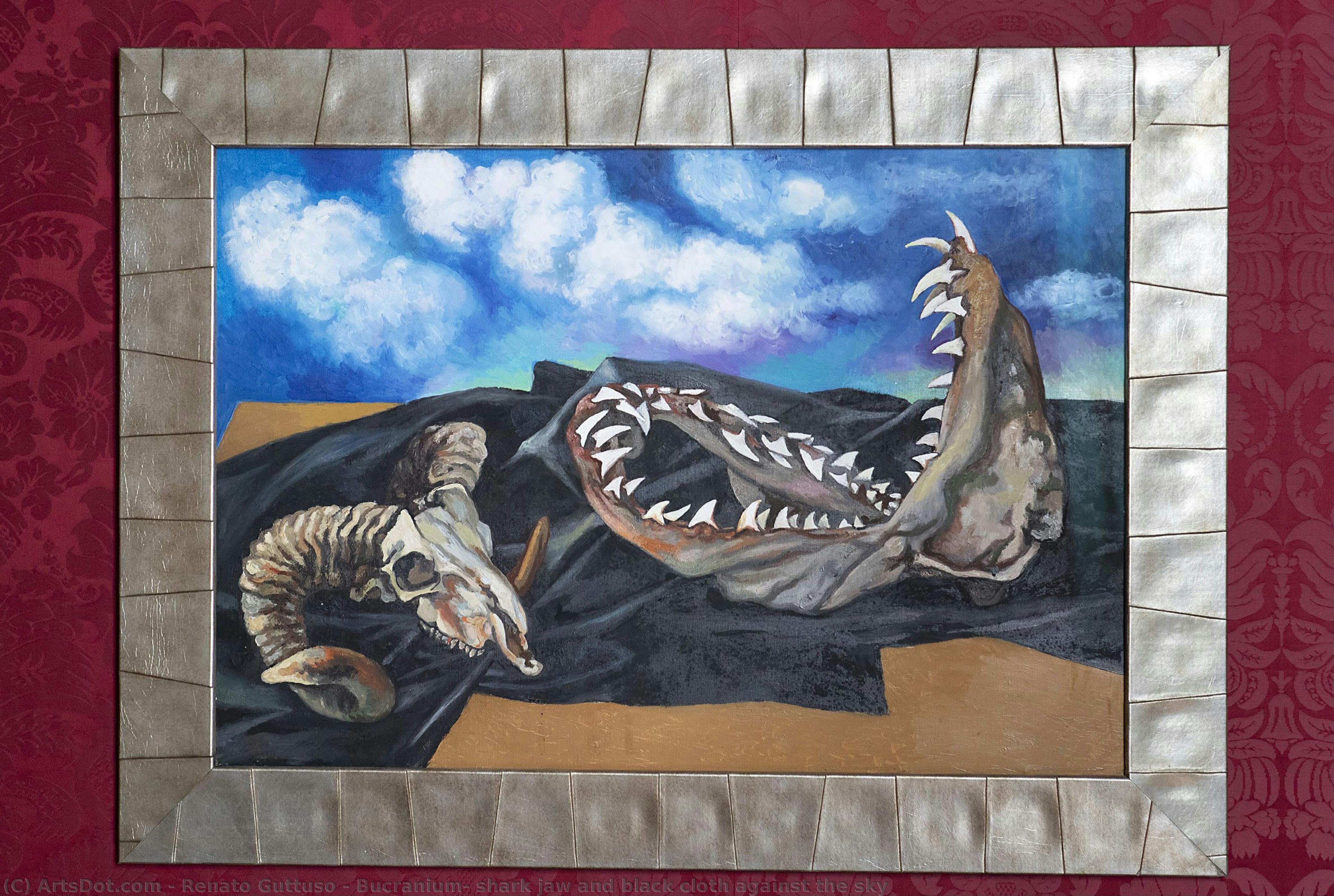 Bucranium, Shark Jaw And Black Cloth Against The Sky — Renato Guttuso