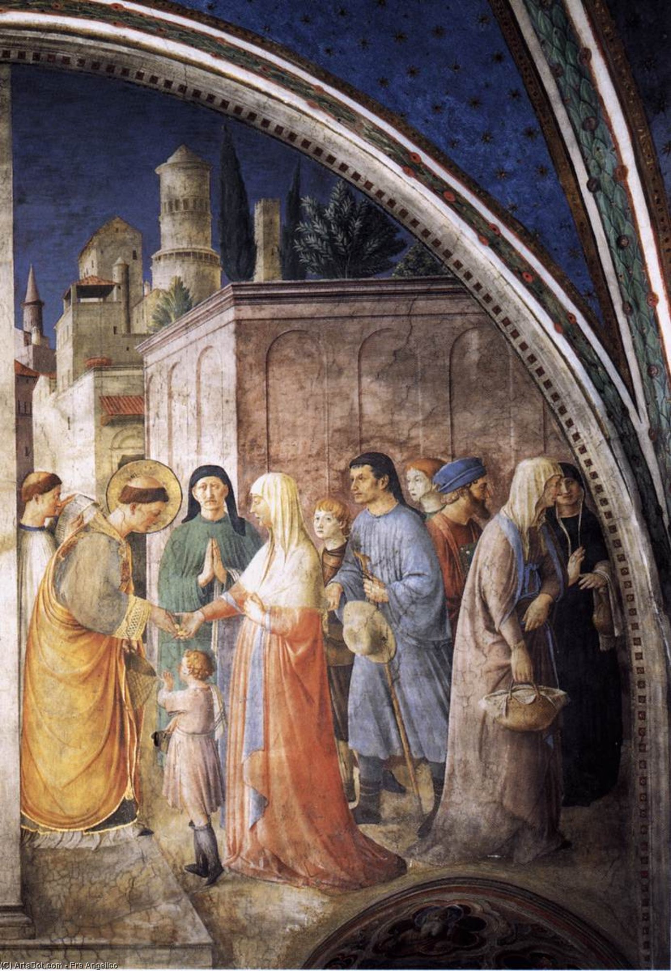 W,wall - St Stephen Distributing Alms — Фра Анджелико