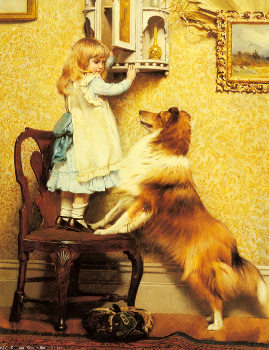 A Little Girl And Her Sheltie — Charles Burton Barber