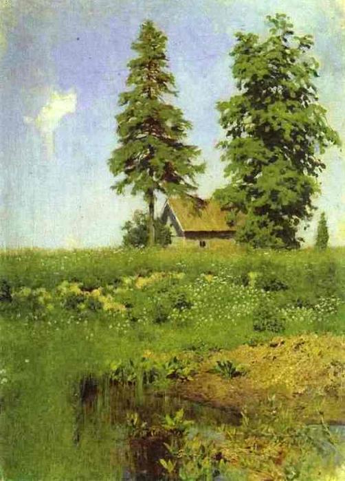 Small Hut In A Meadow. Study — Isaak Ilyich Levitan