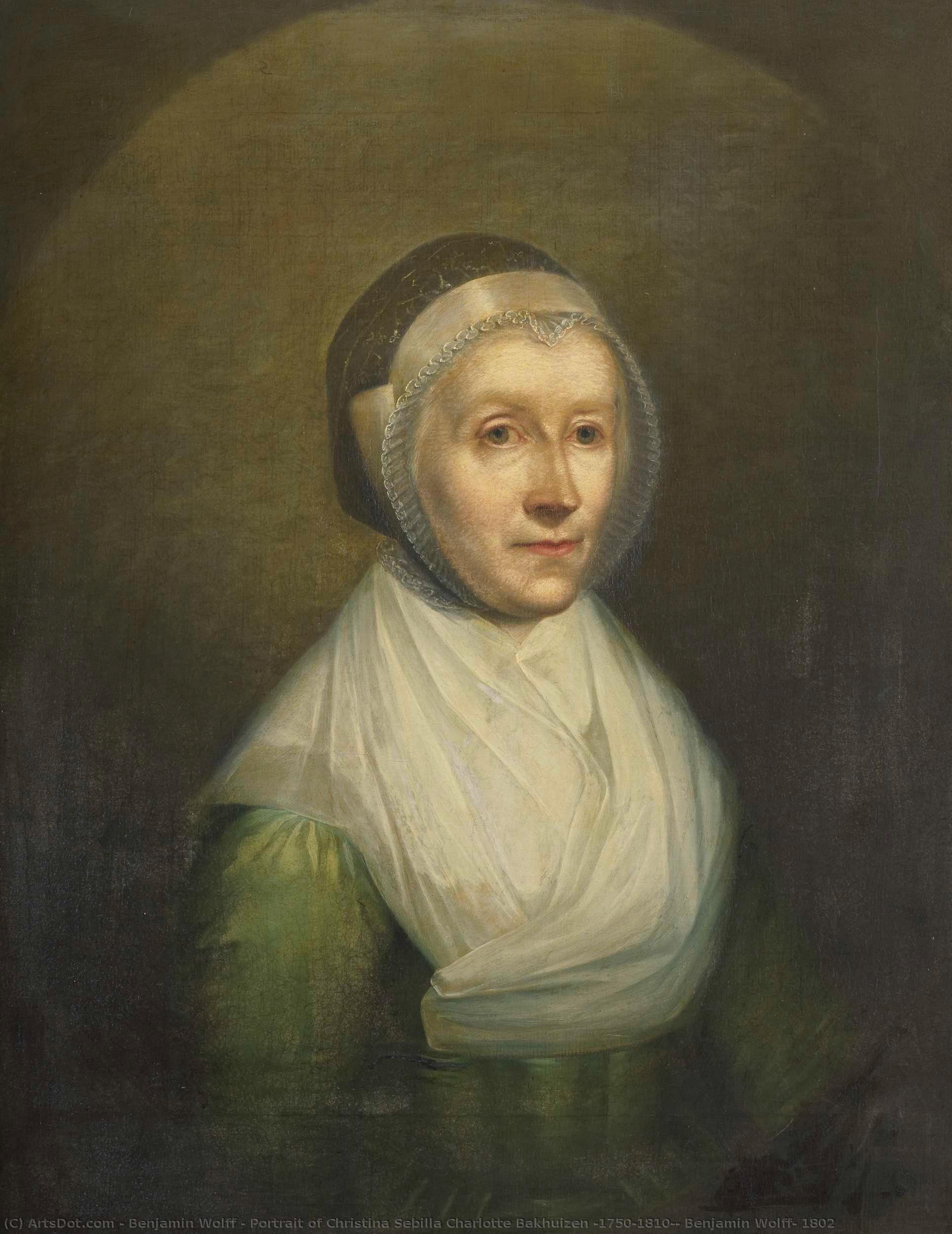 Portrait Of Christina Sebilla Charlotte Bakhuizen (1750-1810), Benjamin Wolff, 1802 — Benjamin Wolff