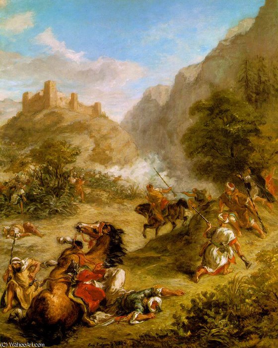 Arabs Skirmishing En Las Montañas — Eugène Delacroix
