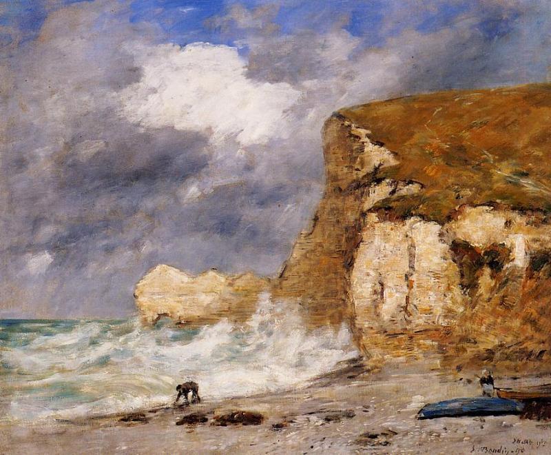 Etretat: The Amont Cliff In November — Eugène Louis Boudin