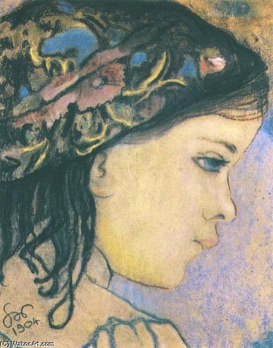 Helenka, Daughter Of The Artist Pastel — Stanislaw Wyspianski