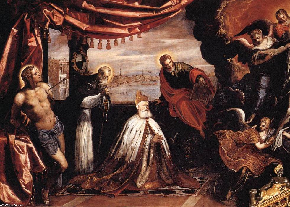 The Dead Christ Adored By Doges Pietro Lando And Marcantonio Trevisan (detail) — Tintoreto