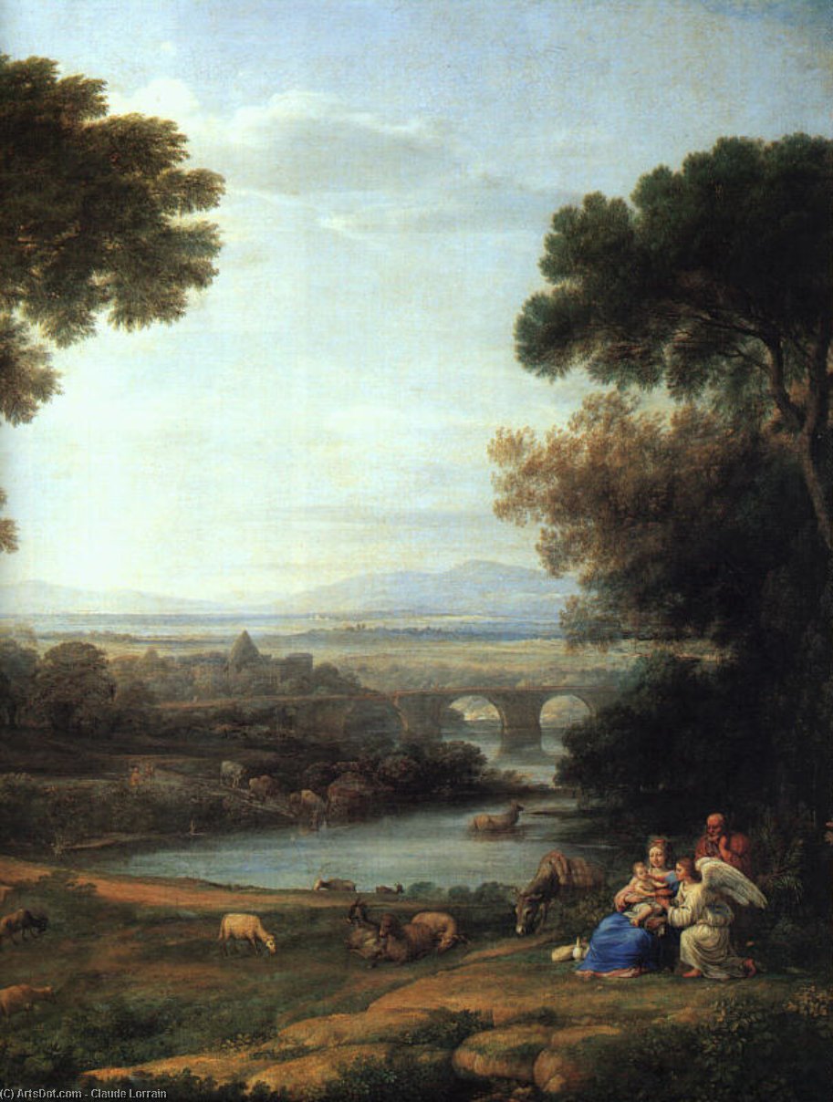 The Rest On The Flight Into Egypt (detail) — Claude Lorrain (claude Gellée)
