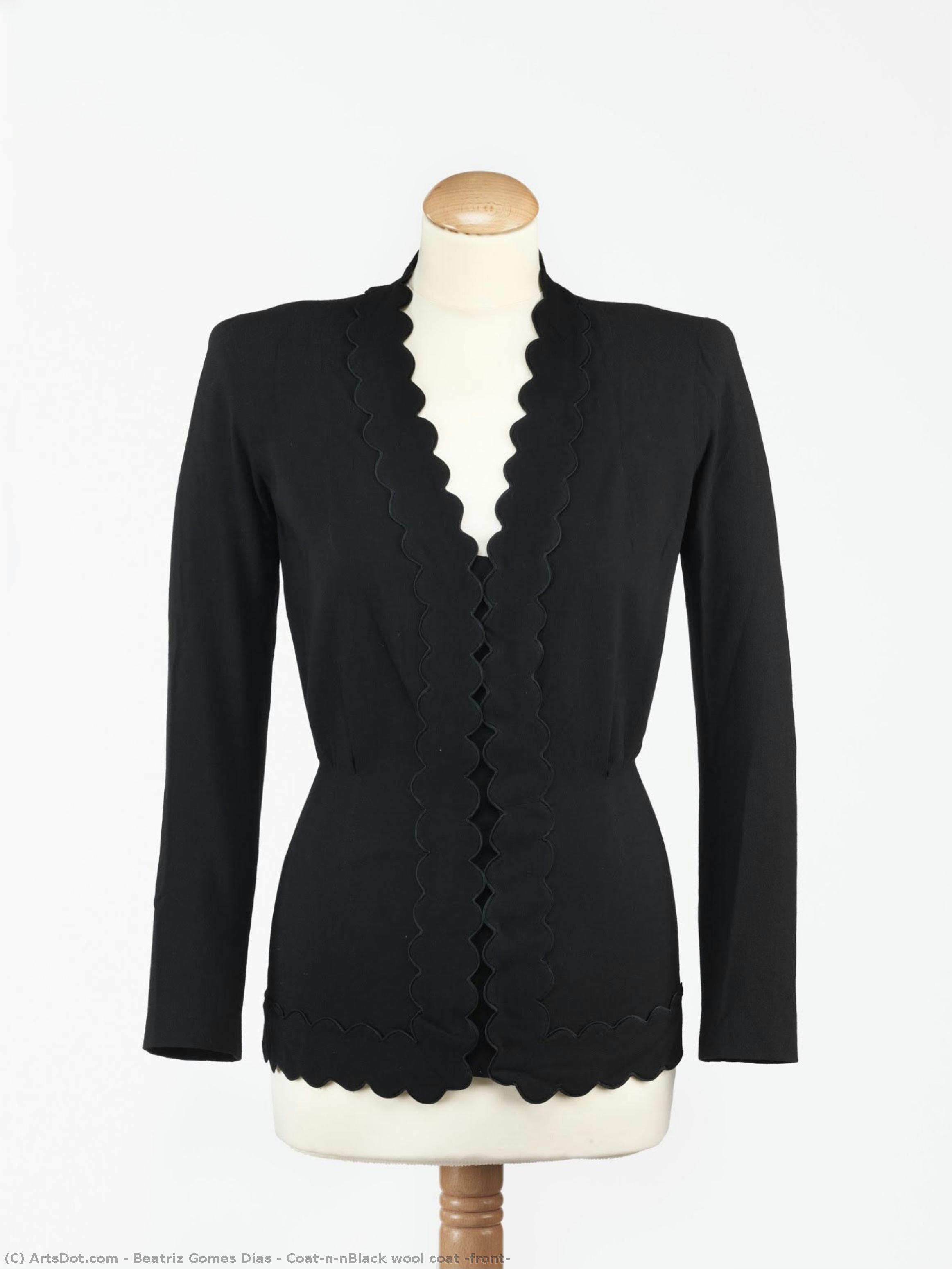 Coat\n\nblack Wool Coat (front) — Beatriz Gomes Dias