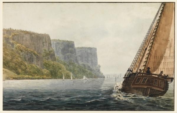 The Packet ''mohawk Of Albany'' Passing The Palisades — Pavel Petrovich Svinin