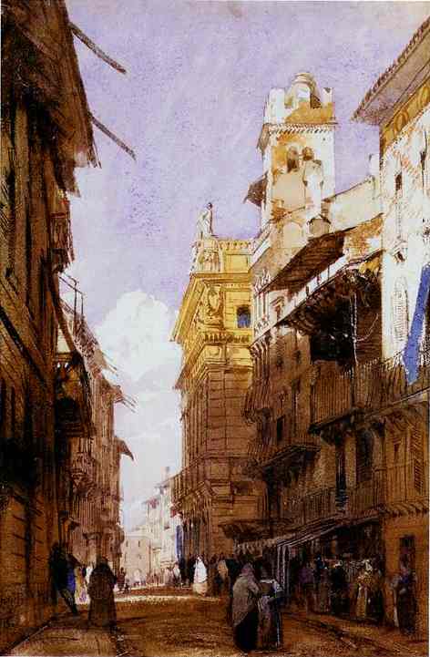 The Corsa Saint' Anastasia, Verona, With The Palace Of Prince Maffet — Richard Parkes Bonington