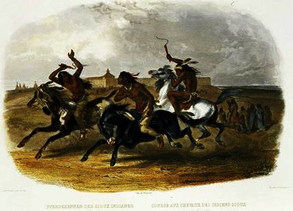 Horse Racing Of Sioux Indians Near Fort Pierre — Karl Bodmer