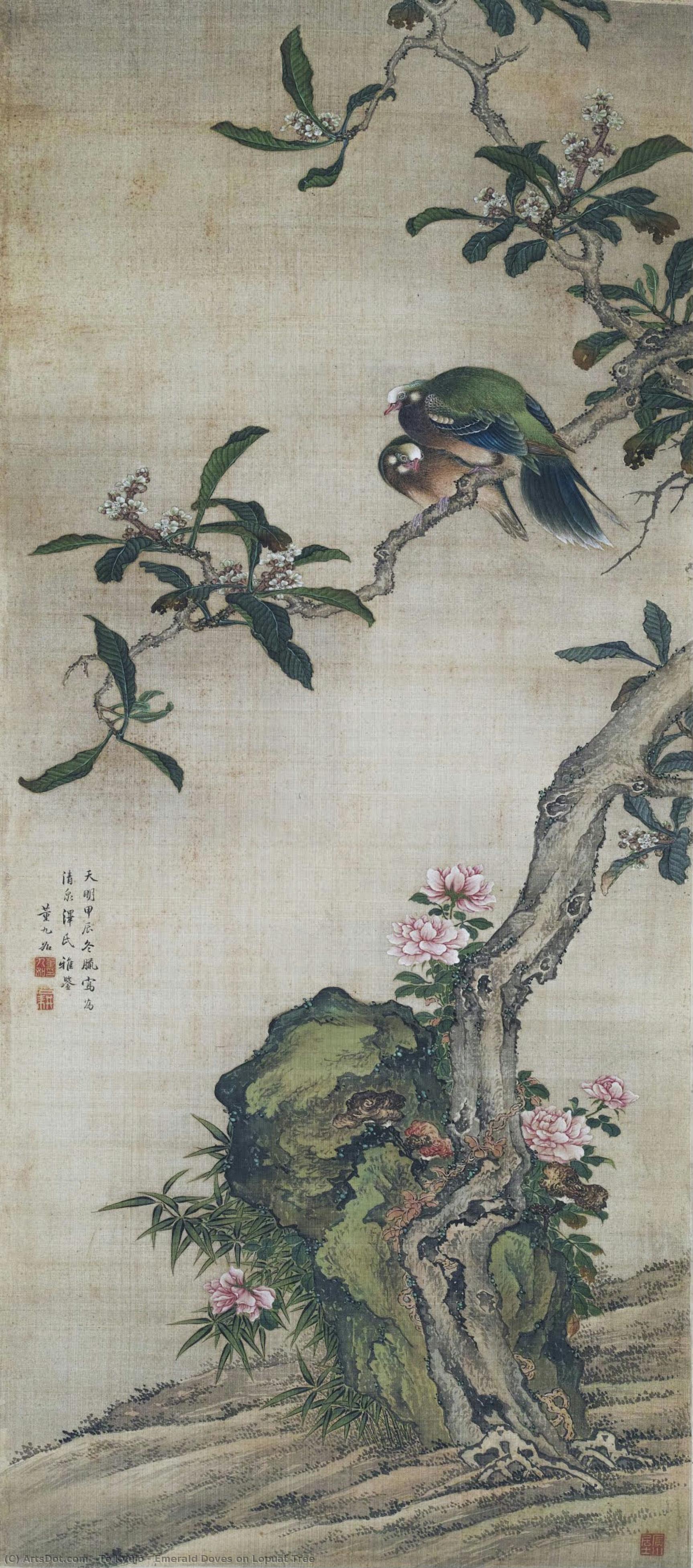 Emerald Doves On Lopuat Tree — Tō Kyūjō
