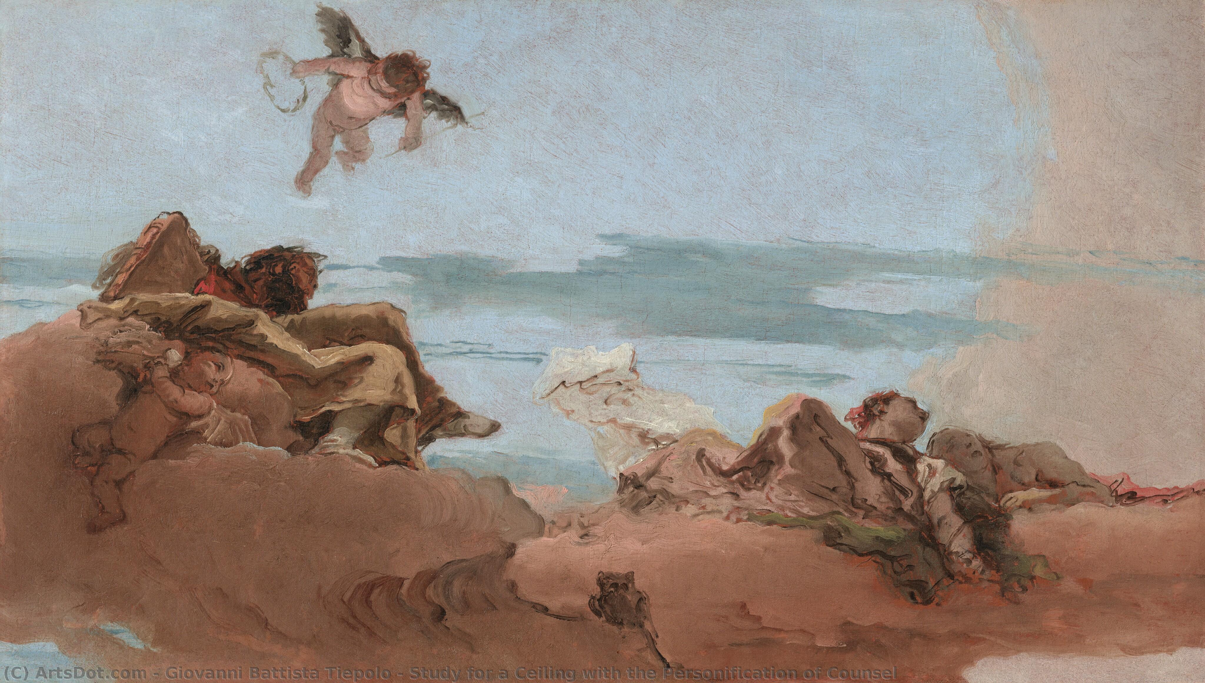 Study For A Ceiling With The Personification Of Counsel — Giambattista Tiepolo