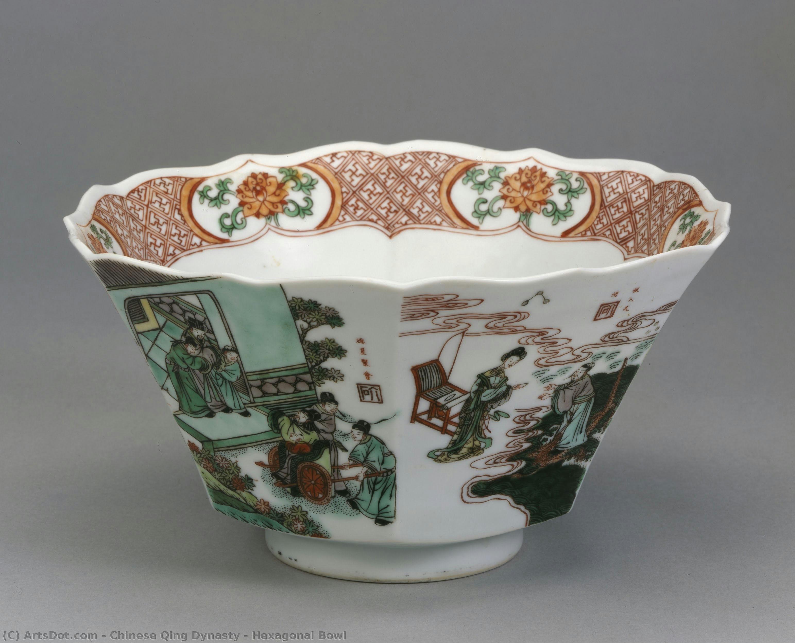 Hexagonal Bowl — Chinese Qing Dynasty