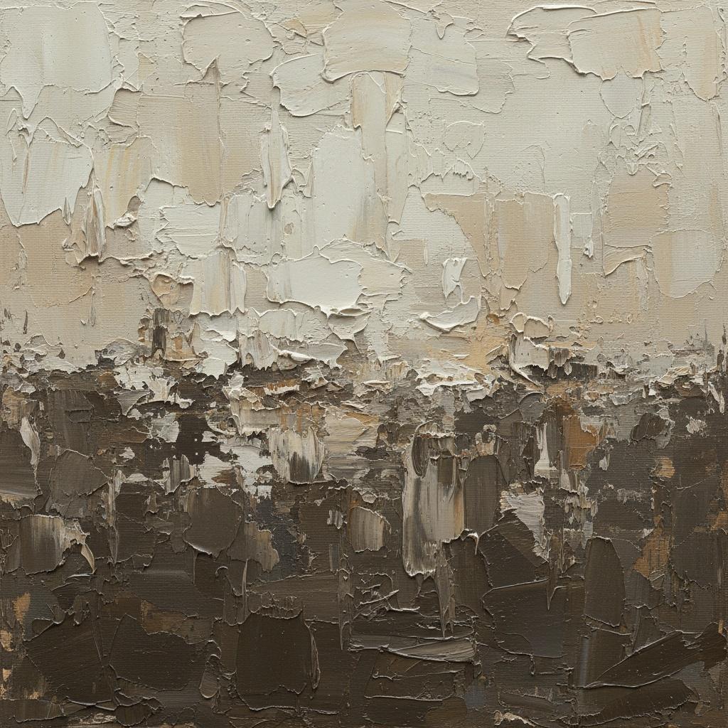 Fragmentierter Horizont Aus Erde Und Elfenbein In Skulpturalem Impasto-relief — David Moreau