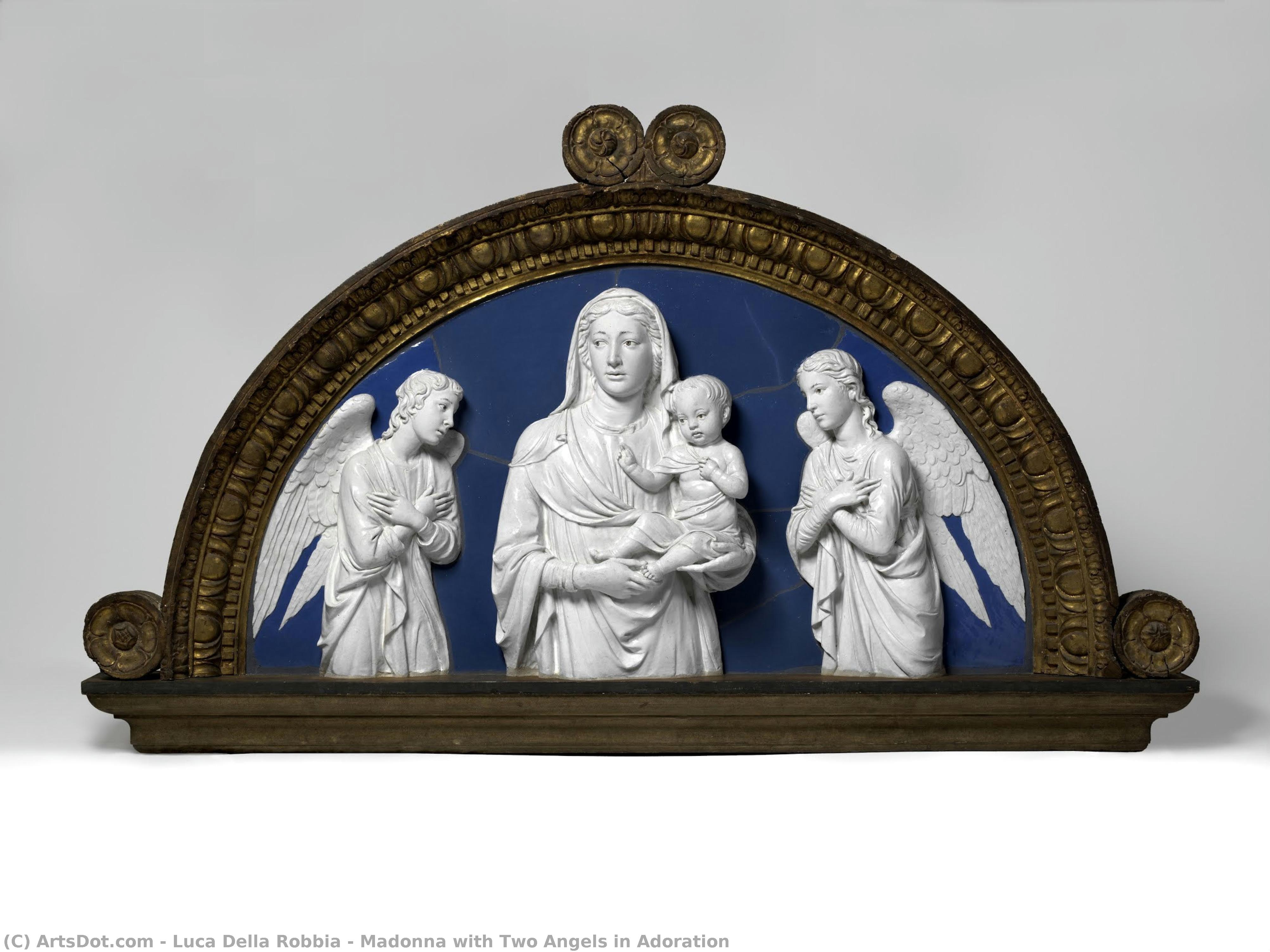 Madonna With Two Angels In Adoration — Luca Della Robbia