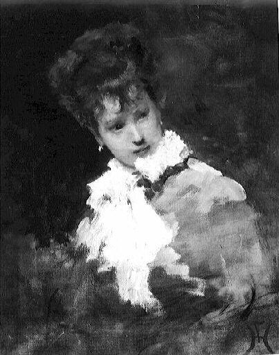Jeune Femme Au Noeud Rose — Ferdinand Heilbuth