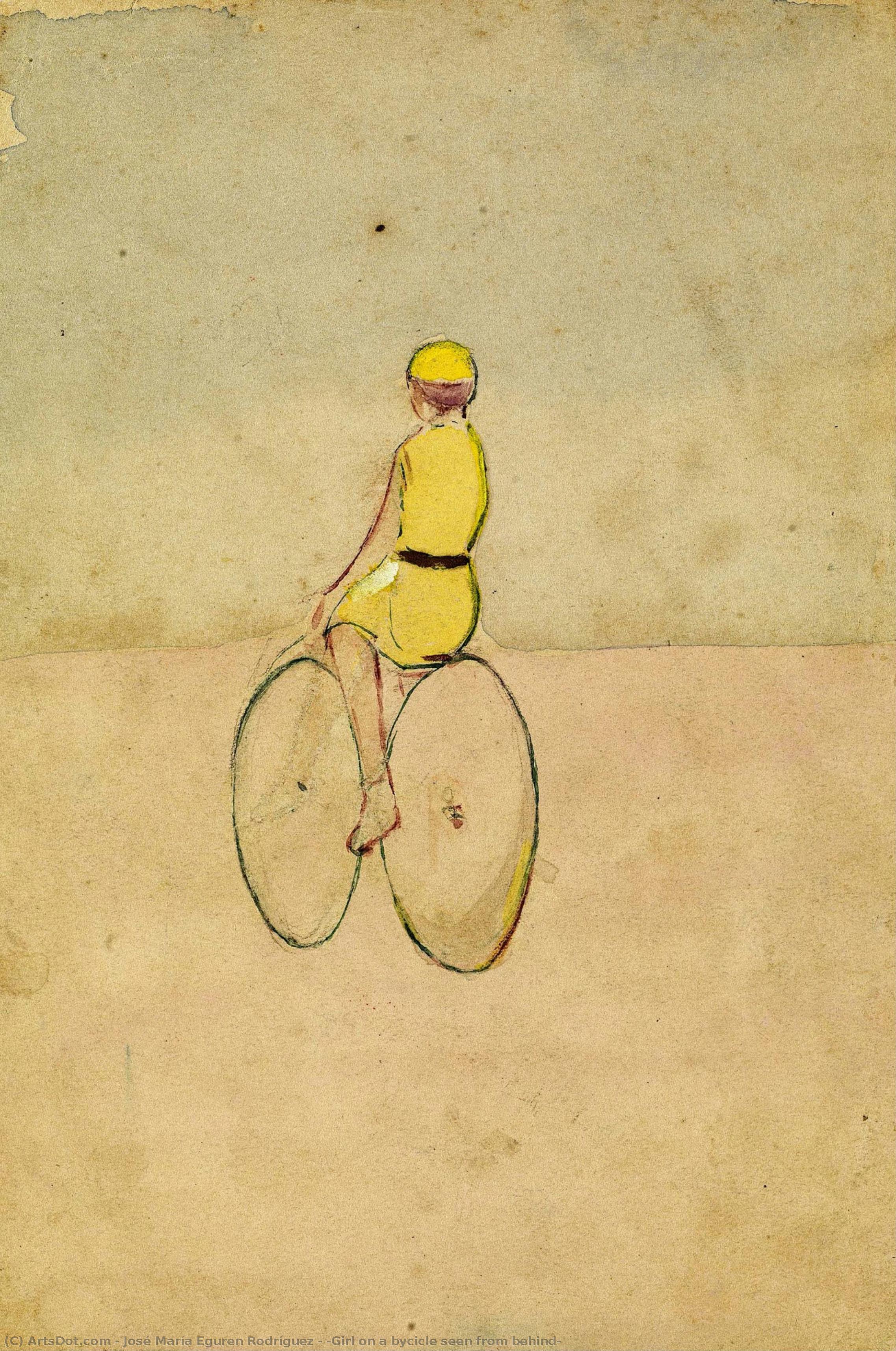 [girl On A Bycicle Seen From Behind] — José María Eguren Rodríguez