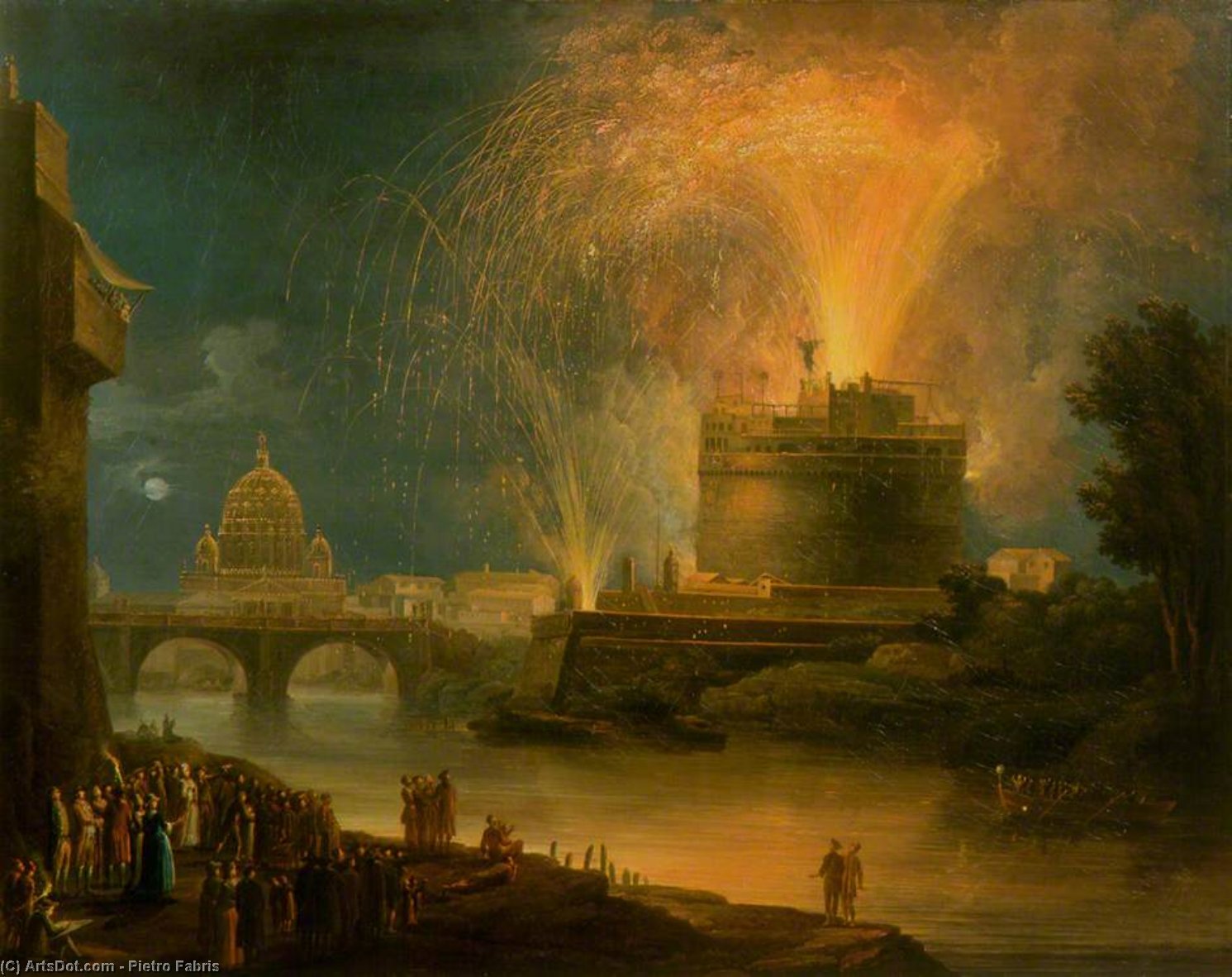 Firework Display, Castel Sant'angelo, Rome — Pietro Fabris