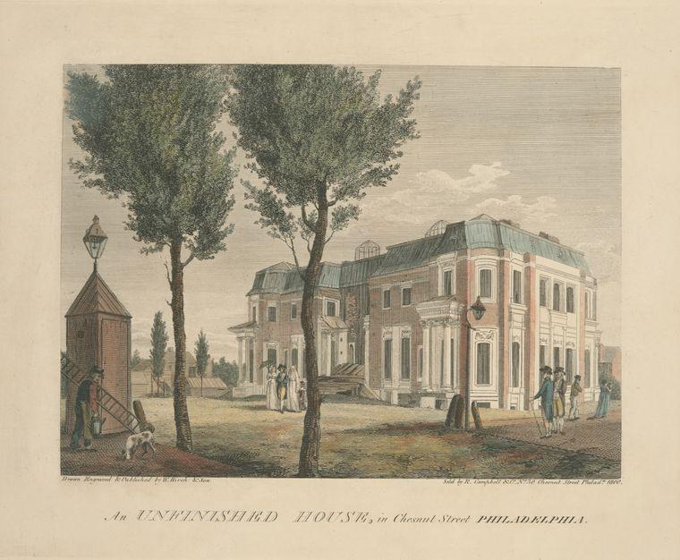 An Unfinished House, In Chestnut Street Philadelphia — Thomas Birch