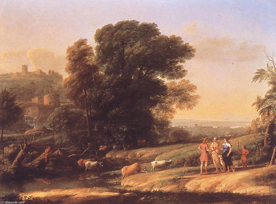 Landschaft Mit Dem Wiedersehen Von Kephalos Und Prokris Durch Diana — Claude Lorrain (claude Gellée)