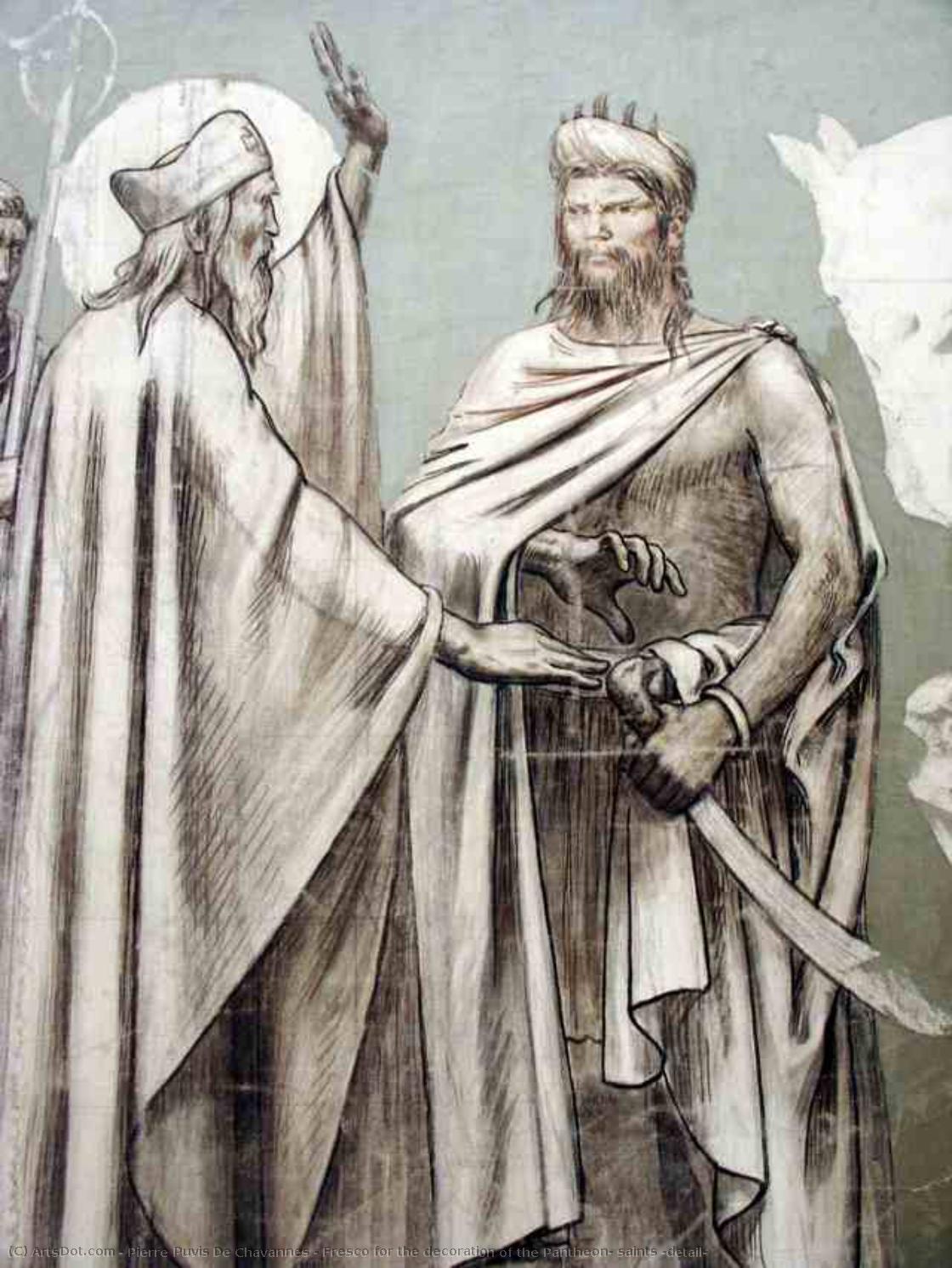 Fresco For The Decoration Of The Pantheon: Saints (detail) — Pierre Cécile Puvis De Chavannes
