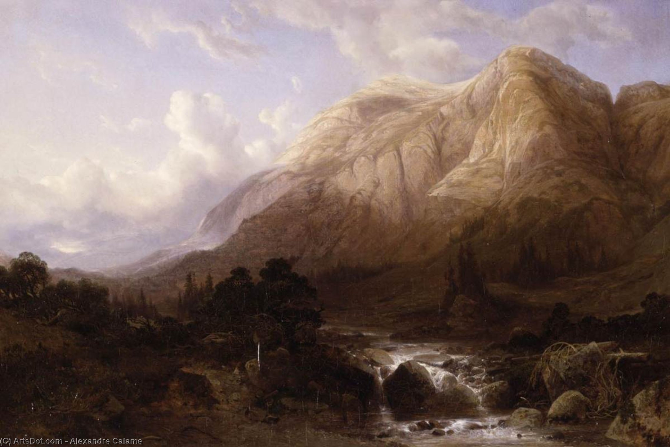 Mountainous Landscape With A Torrent — Александр Калам