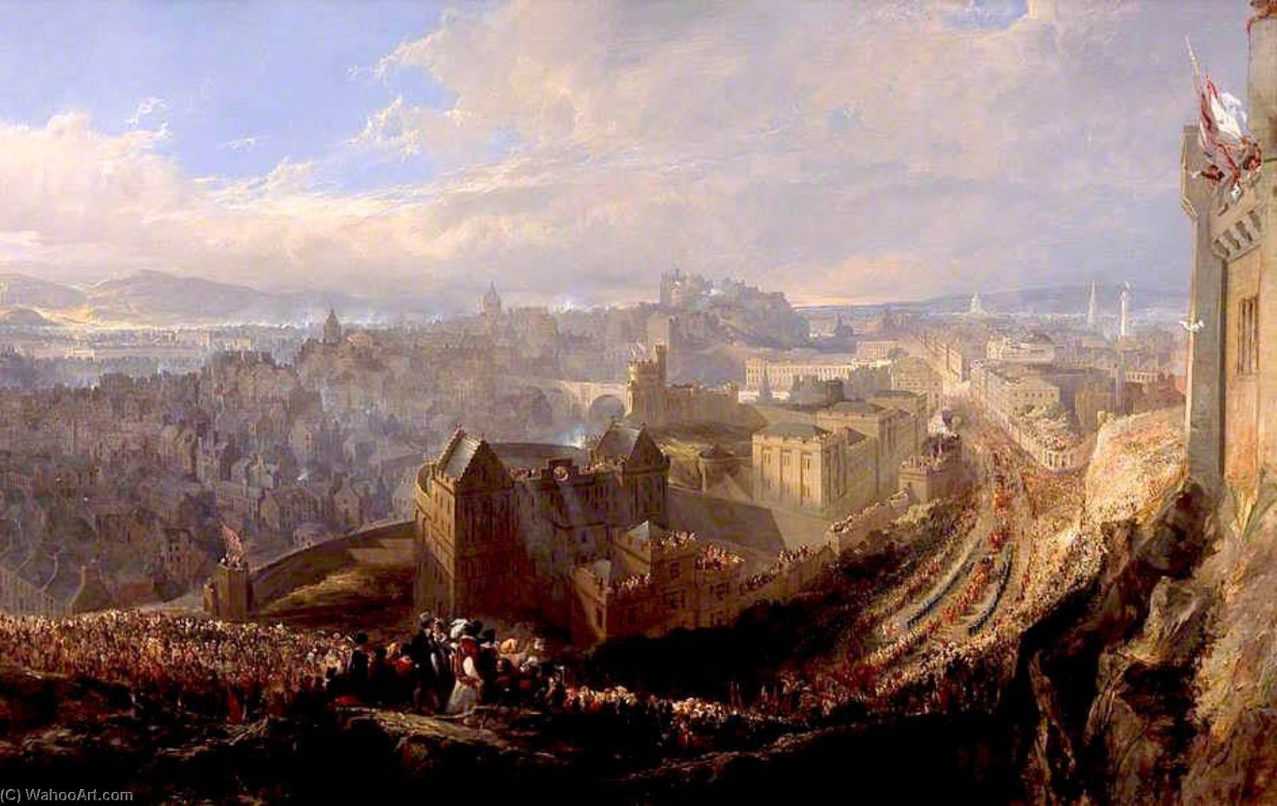 The Entry Of George Iv Into Edinburgh From The Calton Hill, 1822 — John Wilson Ewbank