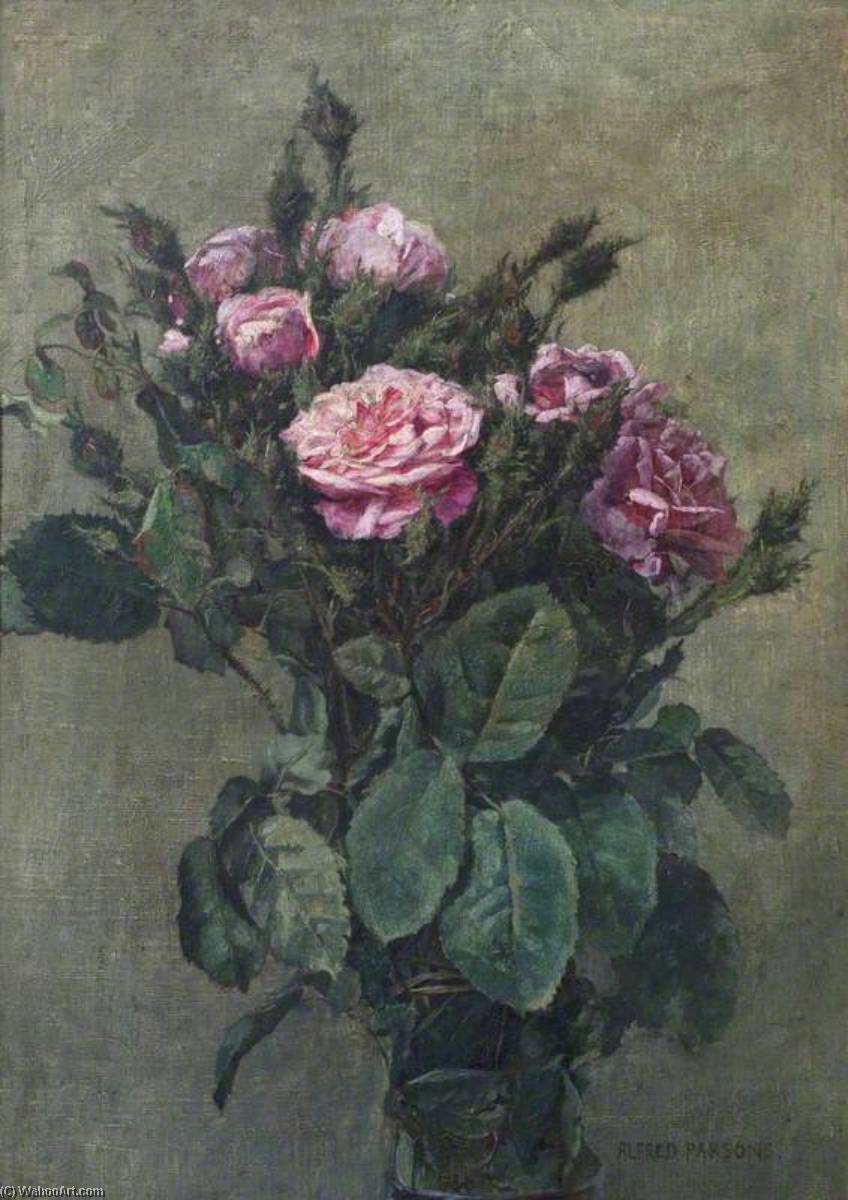 A Bunch Of London Market Garden Moss Roses — Alfred William Parsons